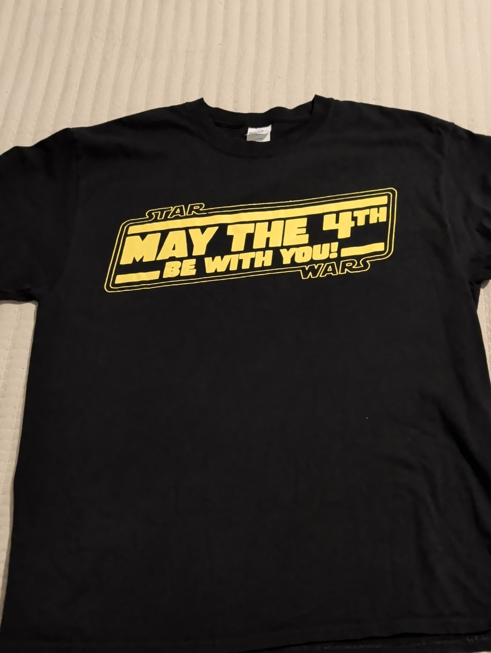 Star Wars Black Tee with Yellow "May the 4th Be With You" Graphic